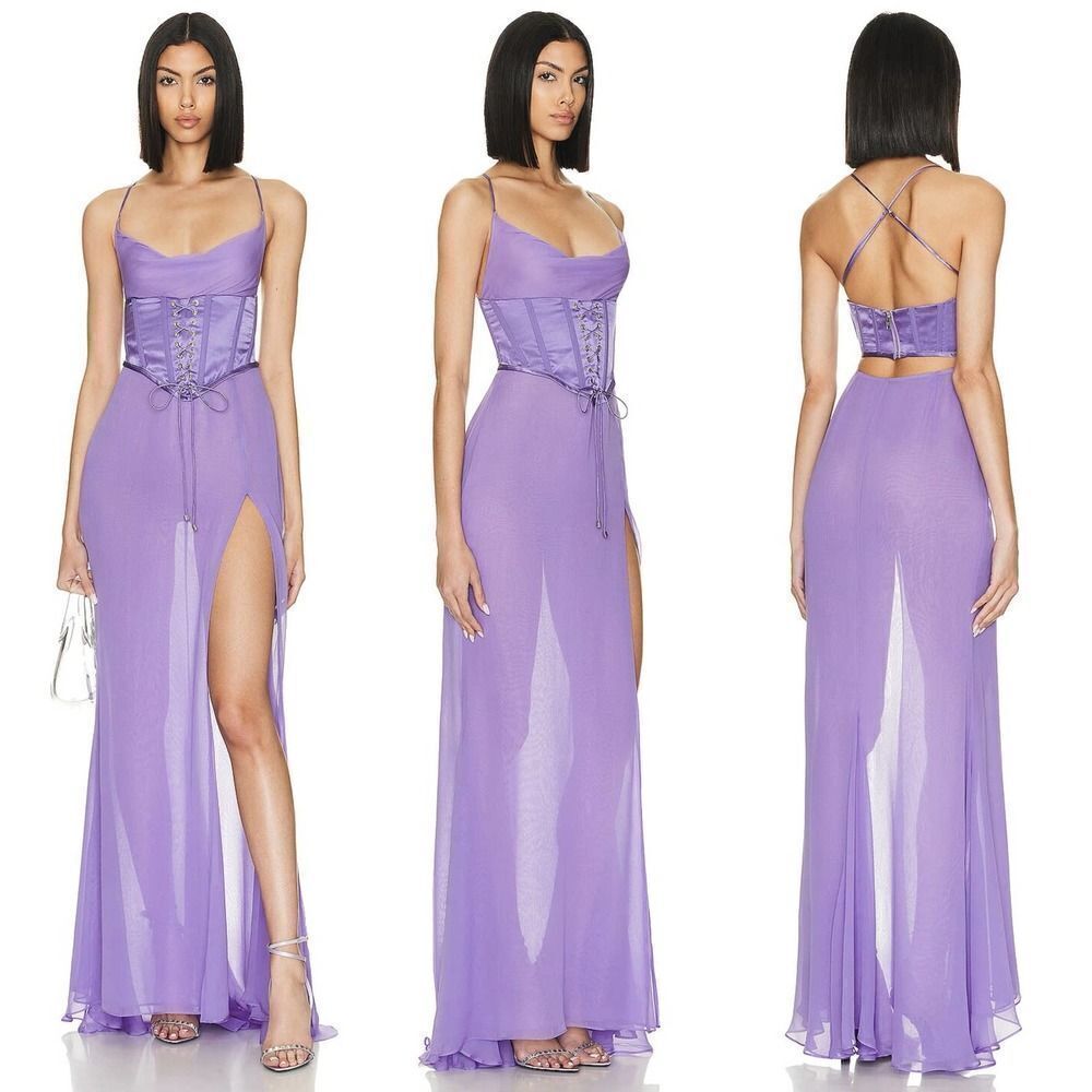 Retrofete LARISSA SILK CORSET DRESS lilac Small